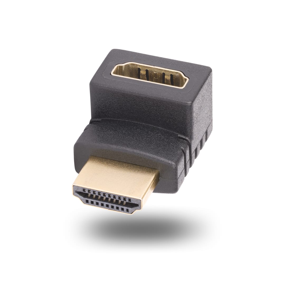 HDMI 2 0 Adapter Male to Female Down Angle Black