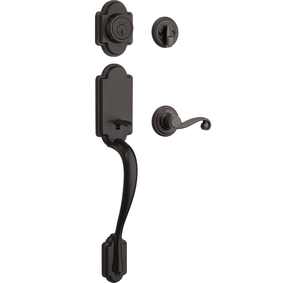 Arlington Single Cylinder Handleset w/Lido Lever featuring SmartKey Security™ in Venetian Bronze