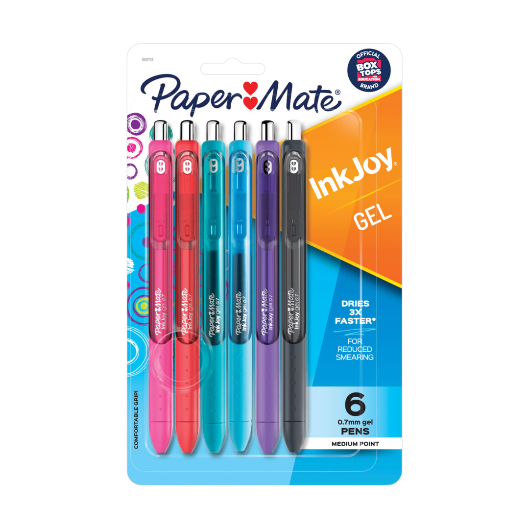 Paper Mate® InkJoy® Gel Pens, Medium Point, Assorted, 6 Pack