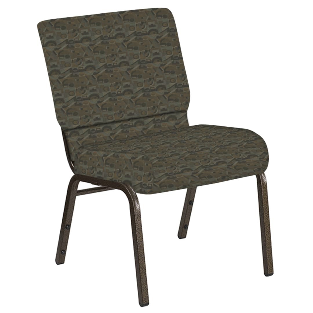21''W Church Chair in Perplex Willow Fabric - Gold Vein Frame