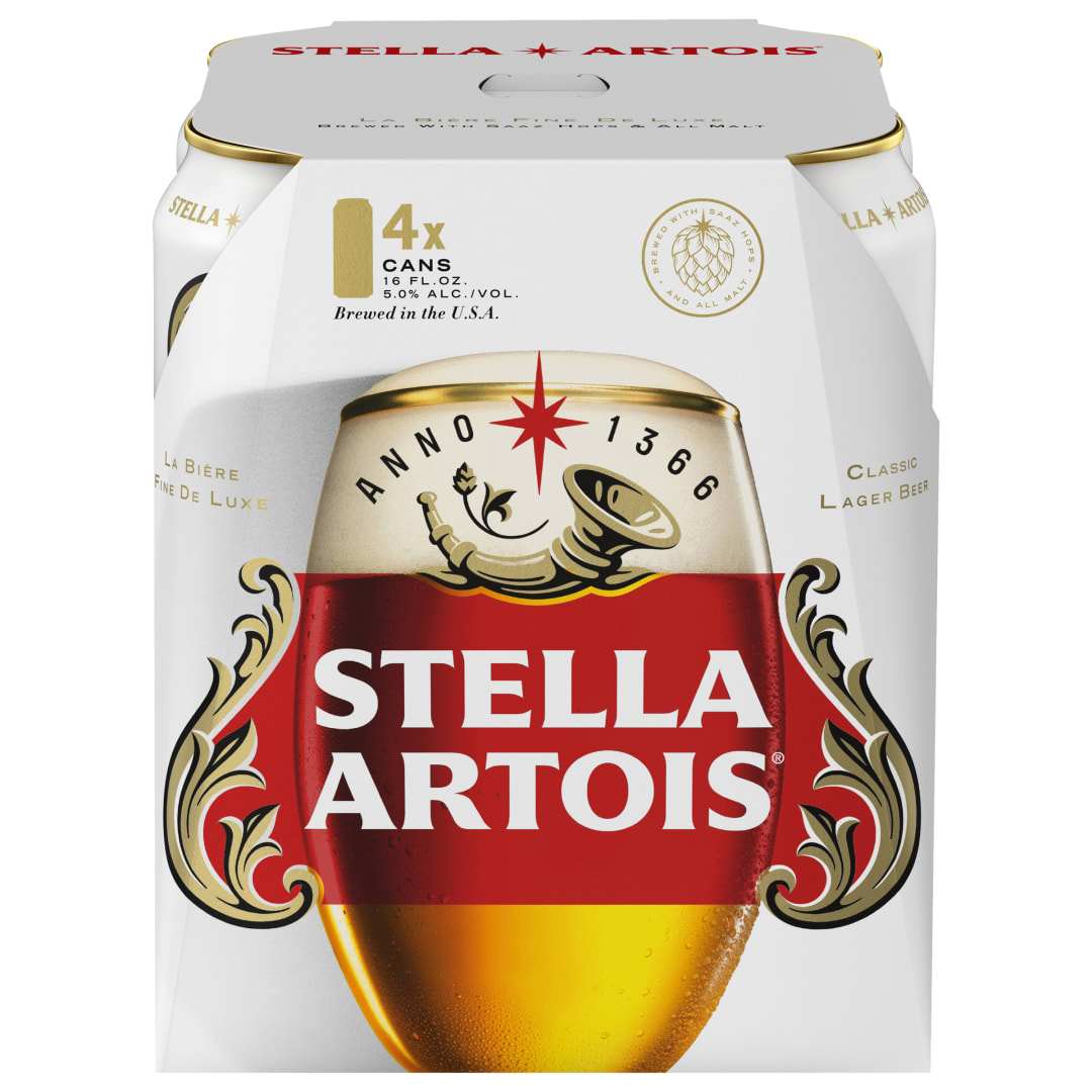 Stella Artois Premium Lager Beer 4 - 16 fl oz Cans