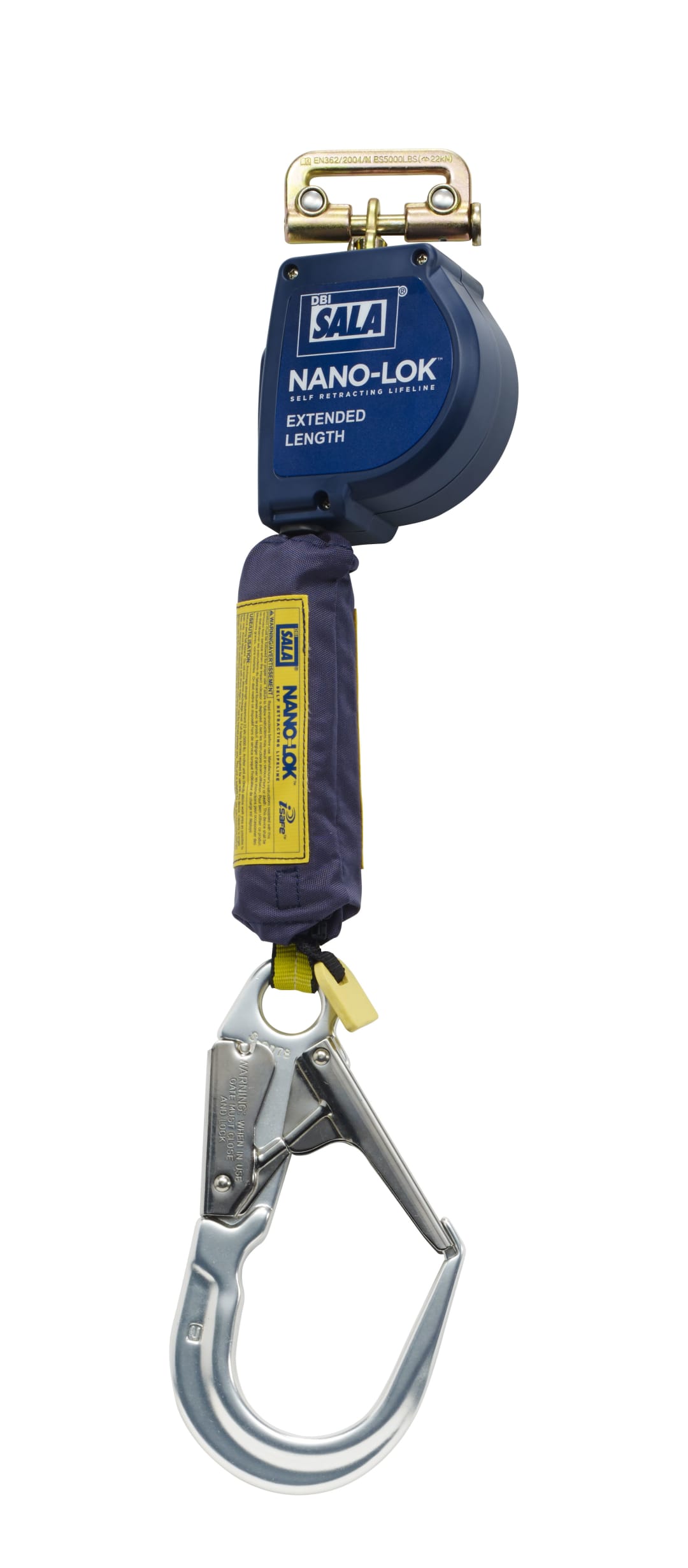 3M™ DBI-SALA® Nano-Lok™ Self-Retracting Lifeline, XL Extended Length, Single Leg, Quick Connector, Web, 2.80 m, 3101644