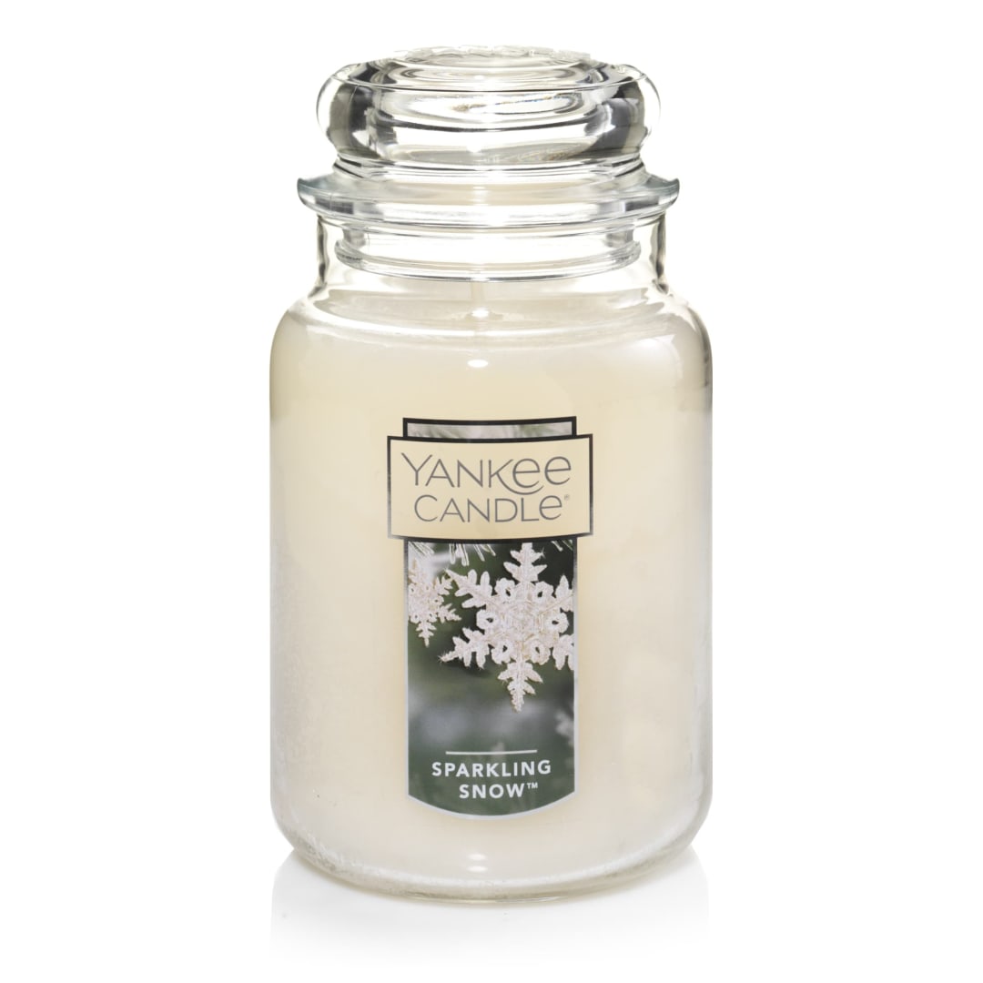 Yankee Candle® Sparkling Snow Scented Classic 22oz Large Jar Single Wick Candle Over 110 Hours of Burn Time | Holiday Gifts for All
