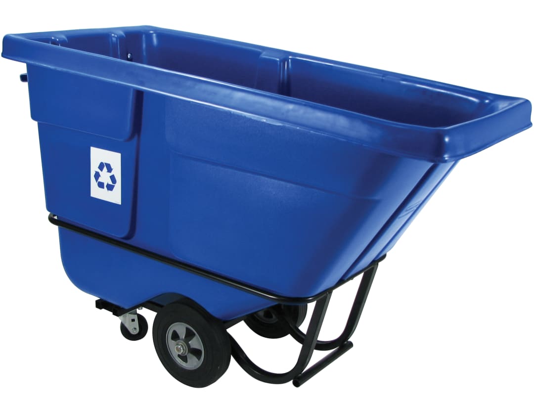 BRUTE Tilt Truck/Trash Cart/Garbage Collection/Recycle, 1/2 Cubic Yard, Recycling Collection, 850 lbs. Capacity, Blue, Office/Warehouse/Facility Management (FG130573LA)