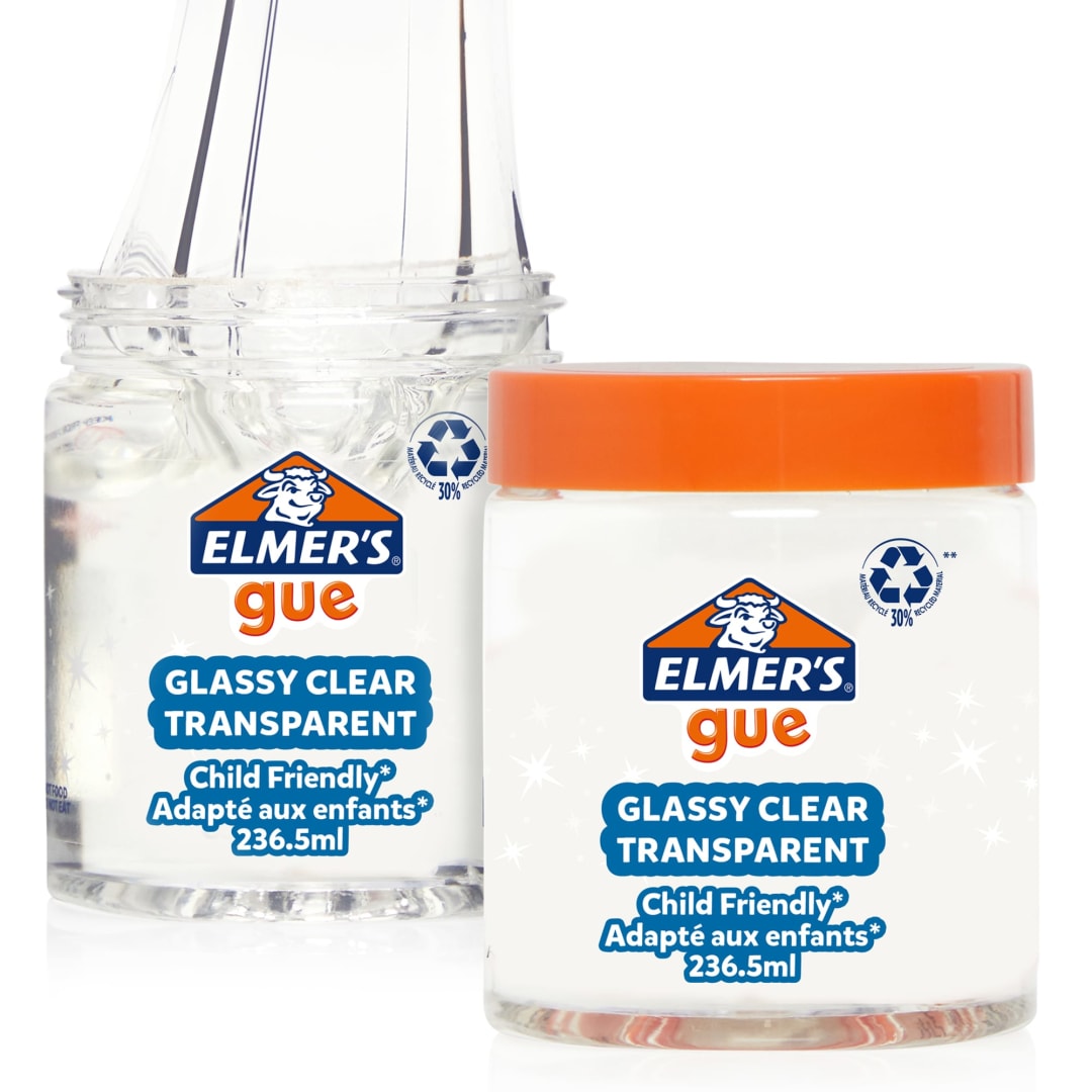 Elmer's Gue Pre Made Slime | Glassy Clear Slime | Great for Mixing in Extra Ingredients | 236.5ml | 2 Count