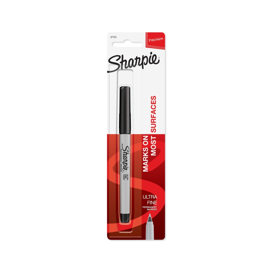 Sharpie® Permanent Marker, Ultra Fine Point, Black, 1 Count