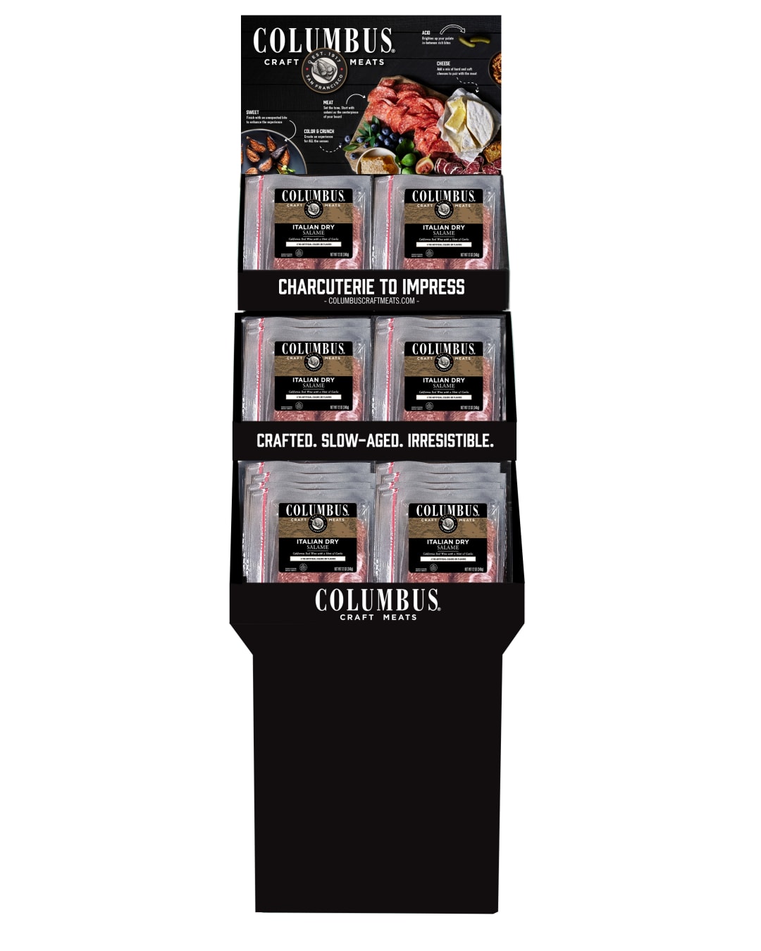 COLUMBUS Salame Pillow Pack Shipper 10oz 48ct