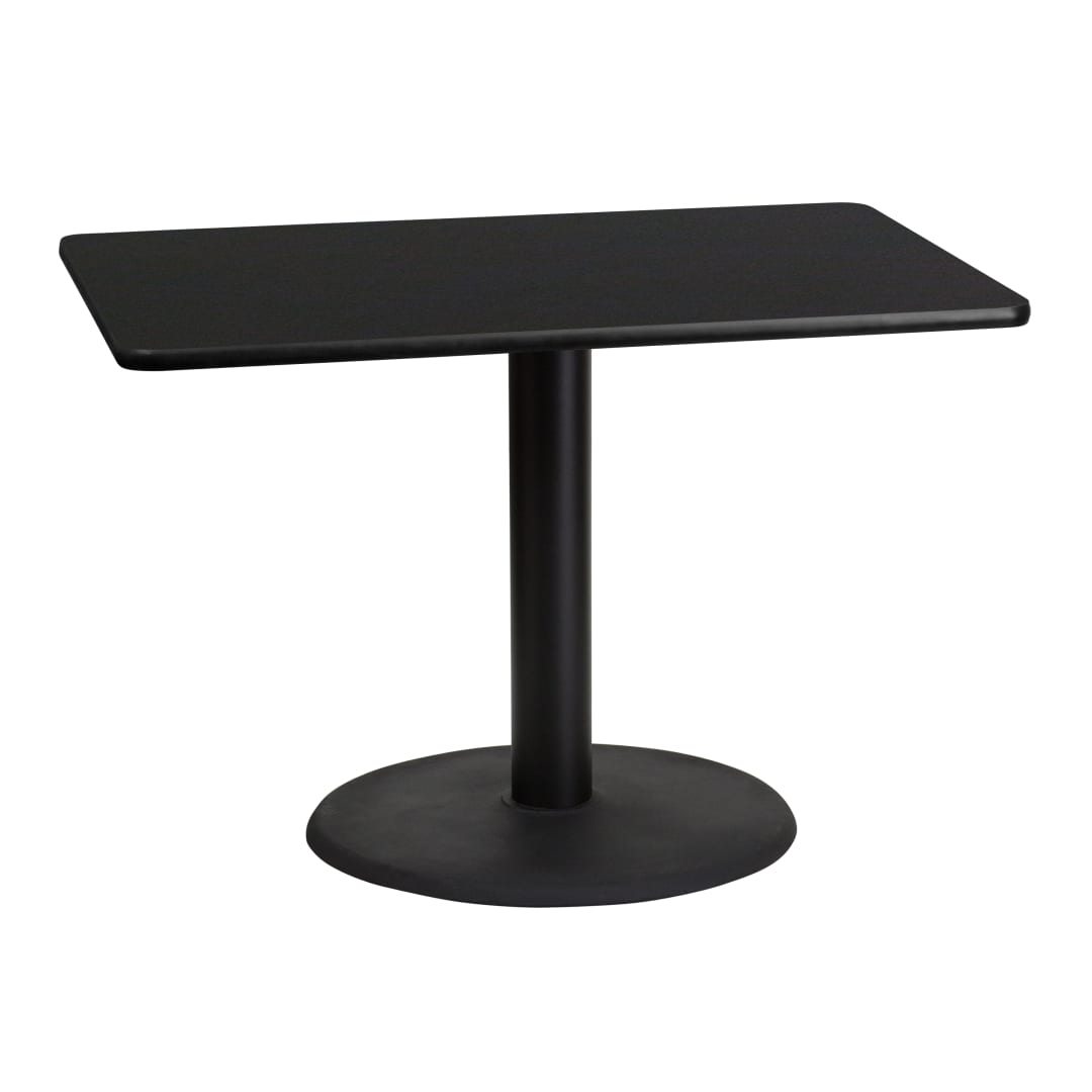 Stiles 30'' x 42'' Rectangular Black Laminate Table Top with 24'' Round Table Height Base