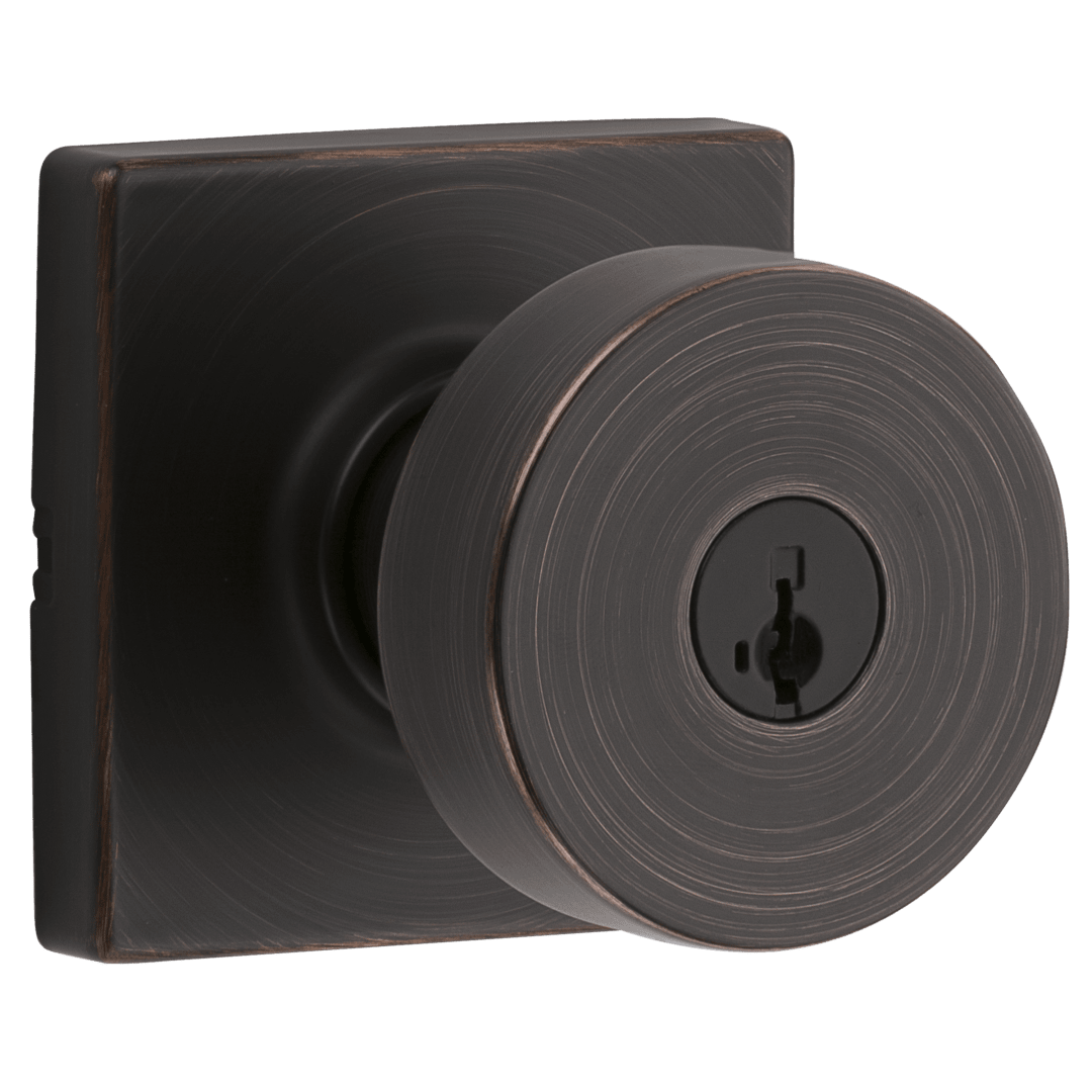 Pismo Keyed Entry Knob in Venetian Bronze featuring SmartKey Security