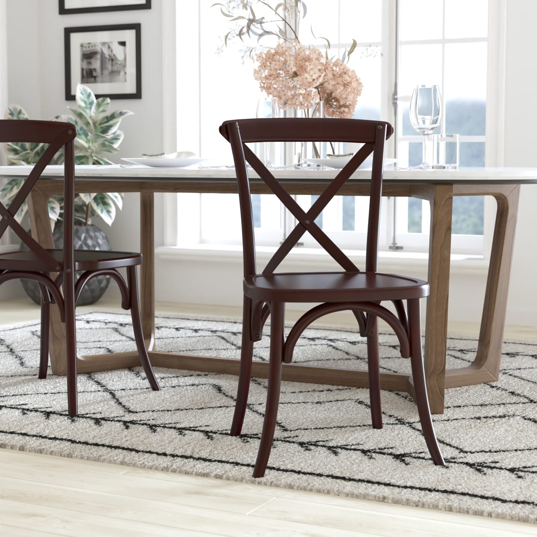 Advantage Hand Stained Walnut X-Back Chair