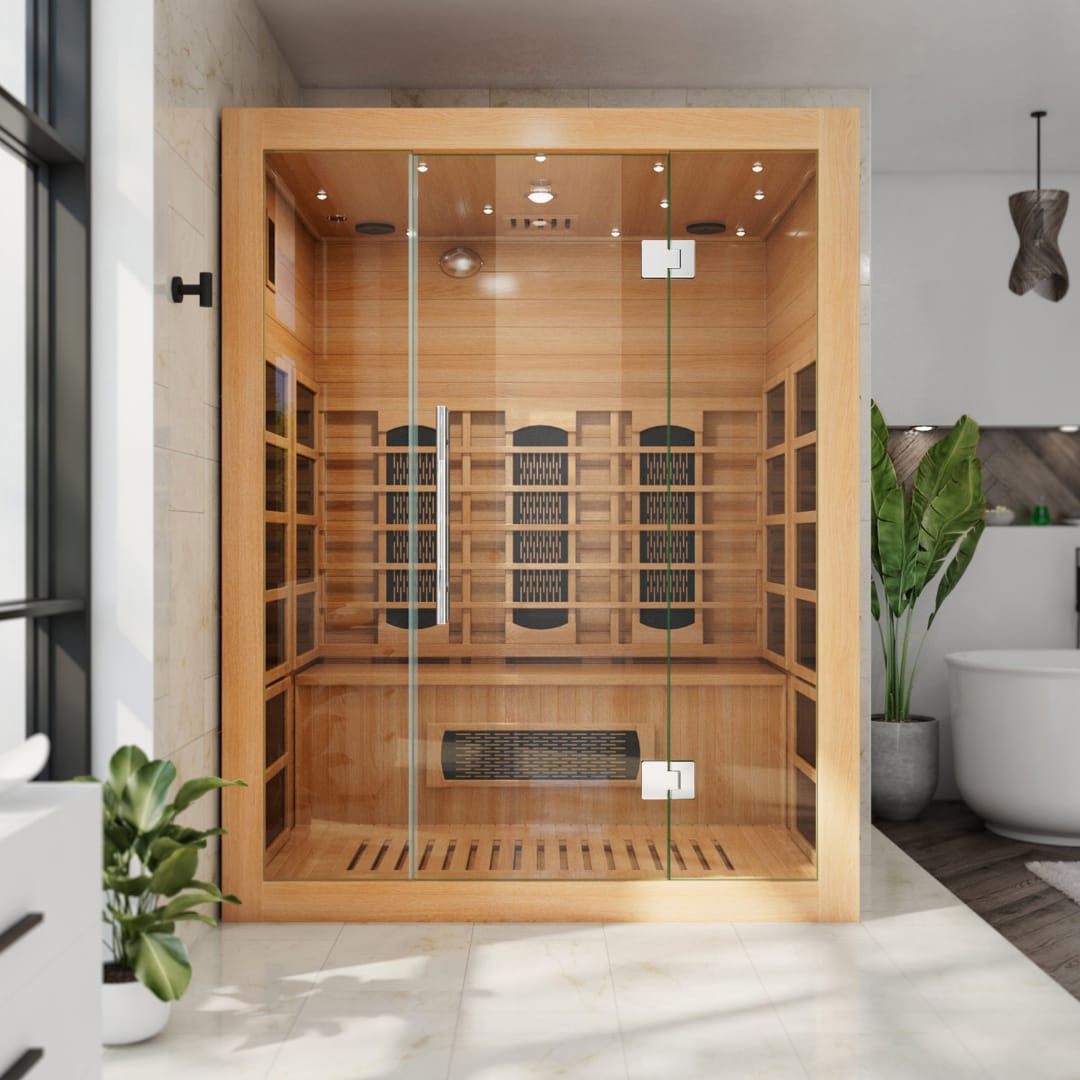 DreamLine Everyday Spa 3-4 Person Capacity 59 x 47 Indoor Sauna, Hemlock