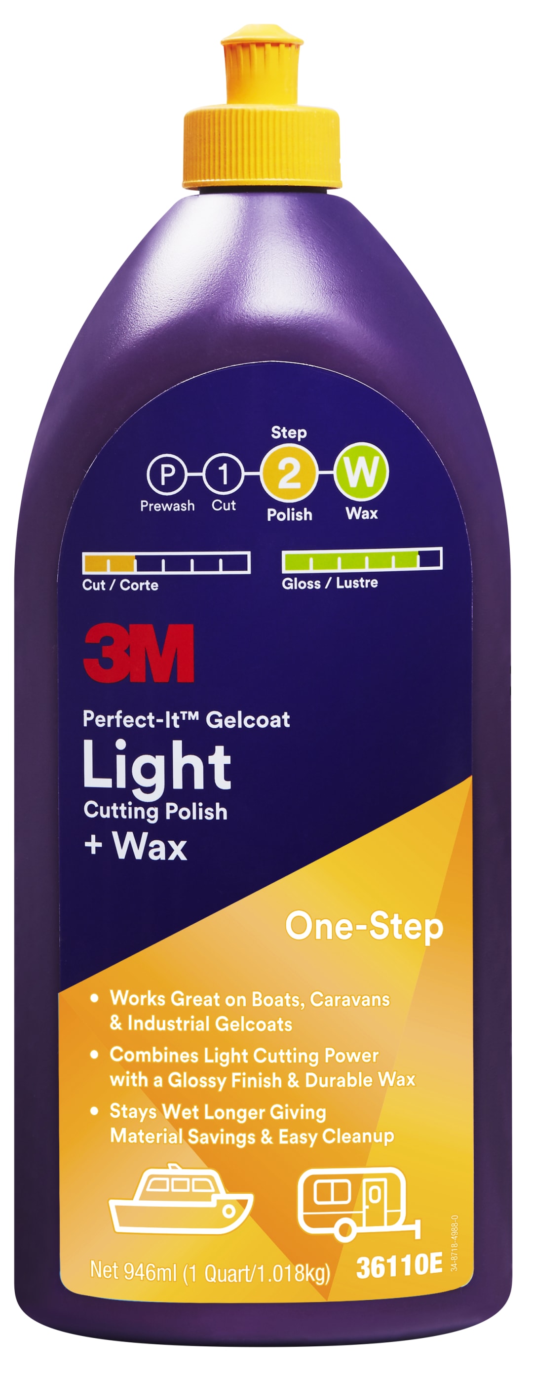 3M™ Perfect-It™ Jelkot Hafif Kesme Bileşeni + Cila, 946 ml, 36110E