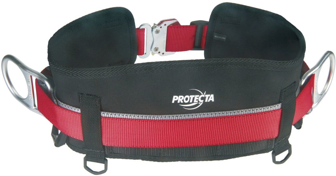 3M™ Protecta® Quick Connect Buckle Positioning Belt with Hip Pad, Tool Loop, Red, Small, AB051326