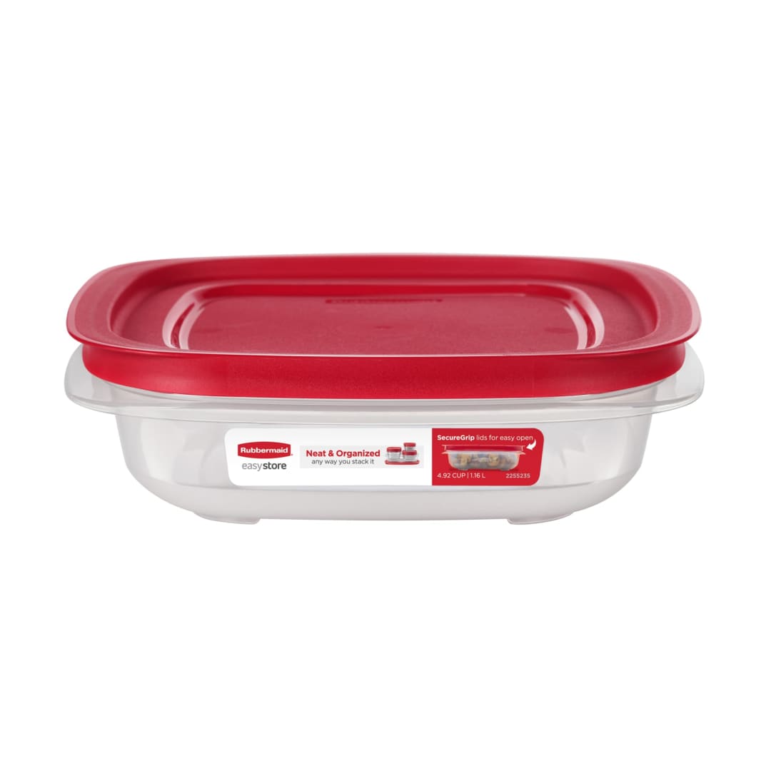 Rubbermaid 4.92-Cup EasyStore Square Container, Food Storage Container, Food Storage Container with Lids