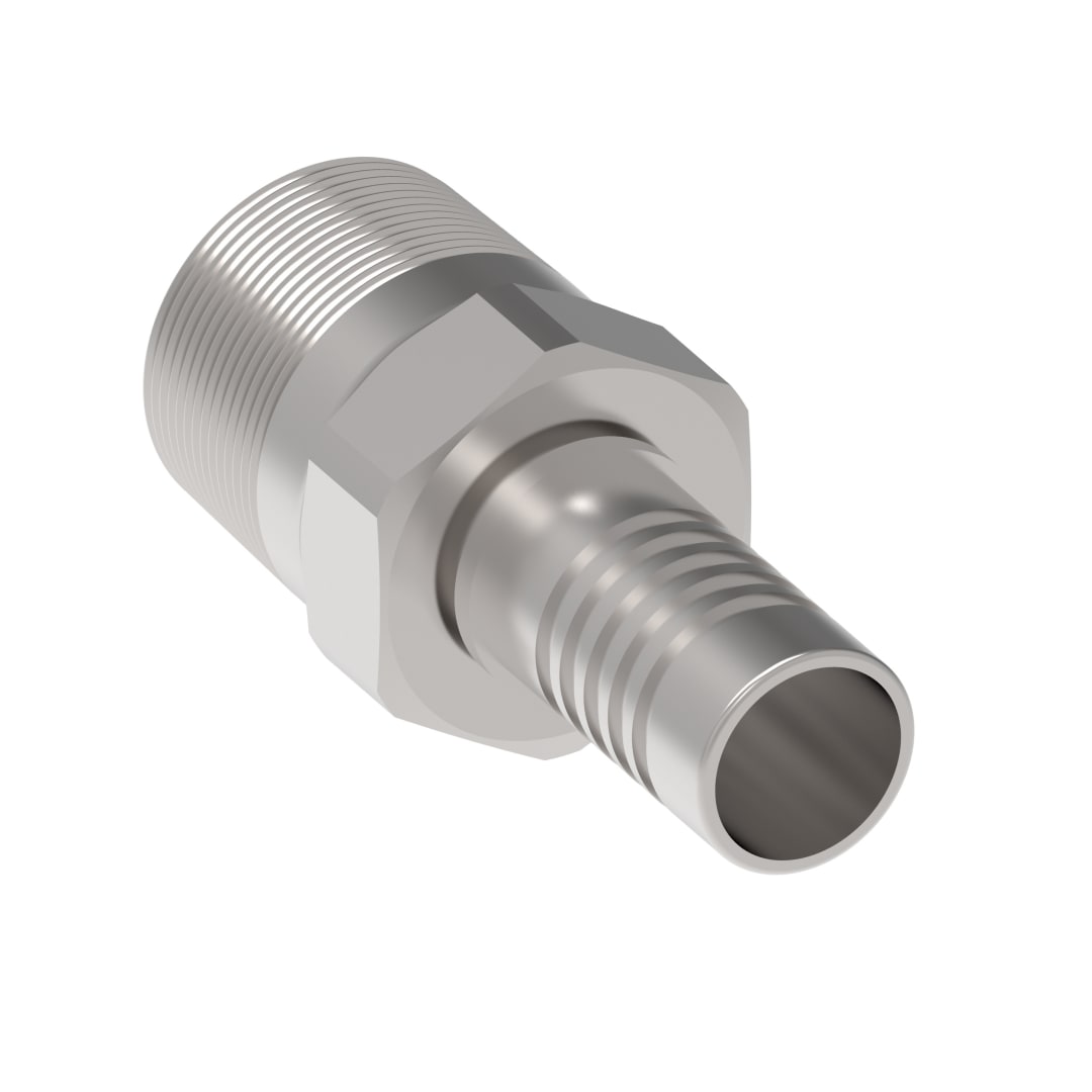 Aeroquip 1in NPT 2 Pc Nipple Stnls -16 Teflon Hose