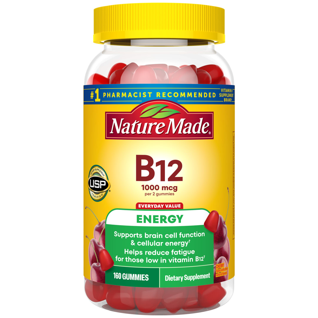 Nature Made Energy B12 1000 mcg Per Serving, Dietary Supplement for Energy Metabolism Support, 160 Gummies, 80 Day Supply