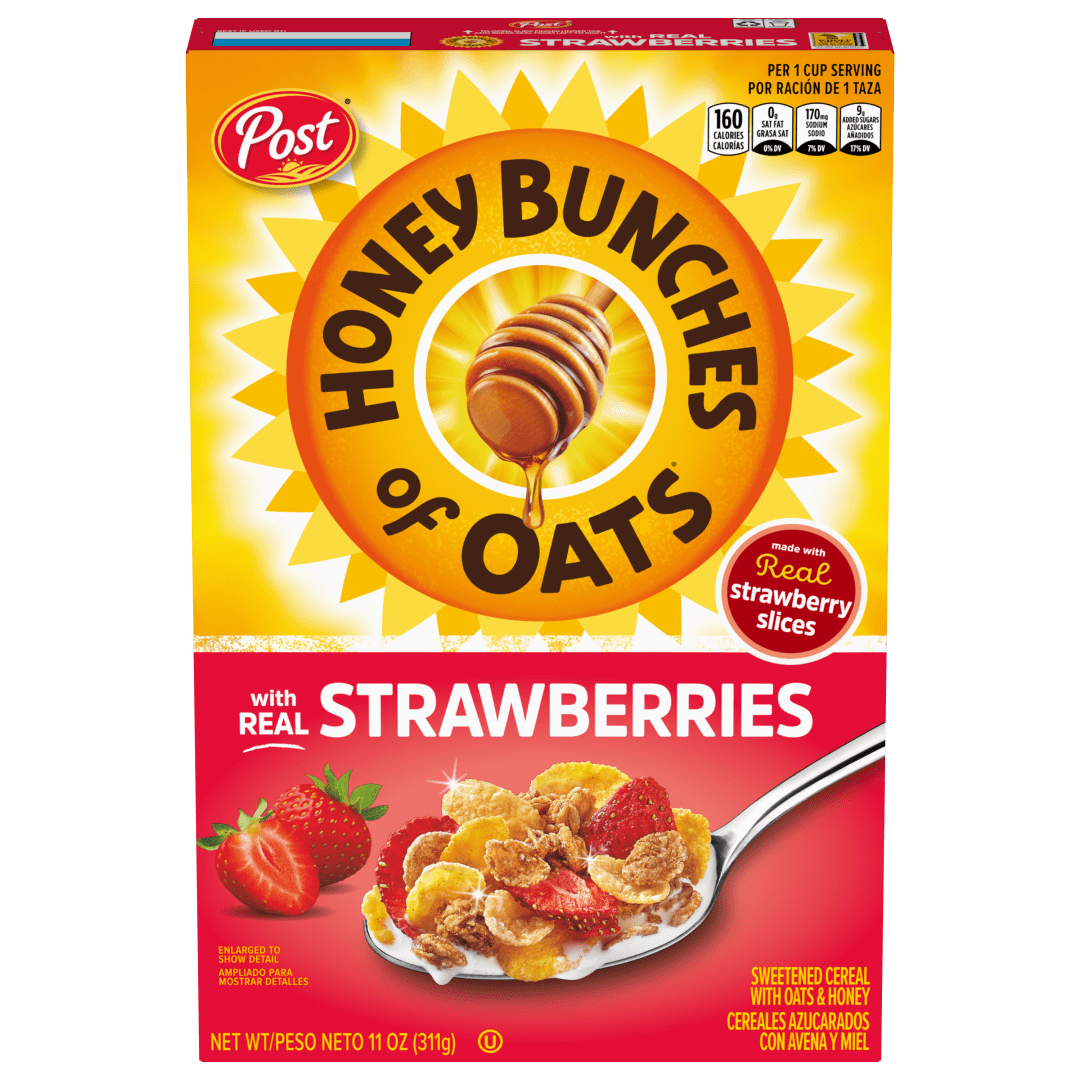 Honey Bunches of Oats with Real Strawberries, Breakfast Cereal 11 oz Box