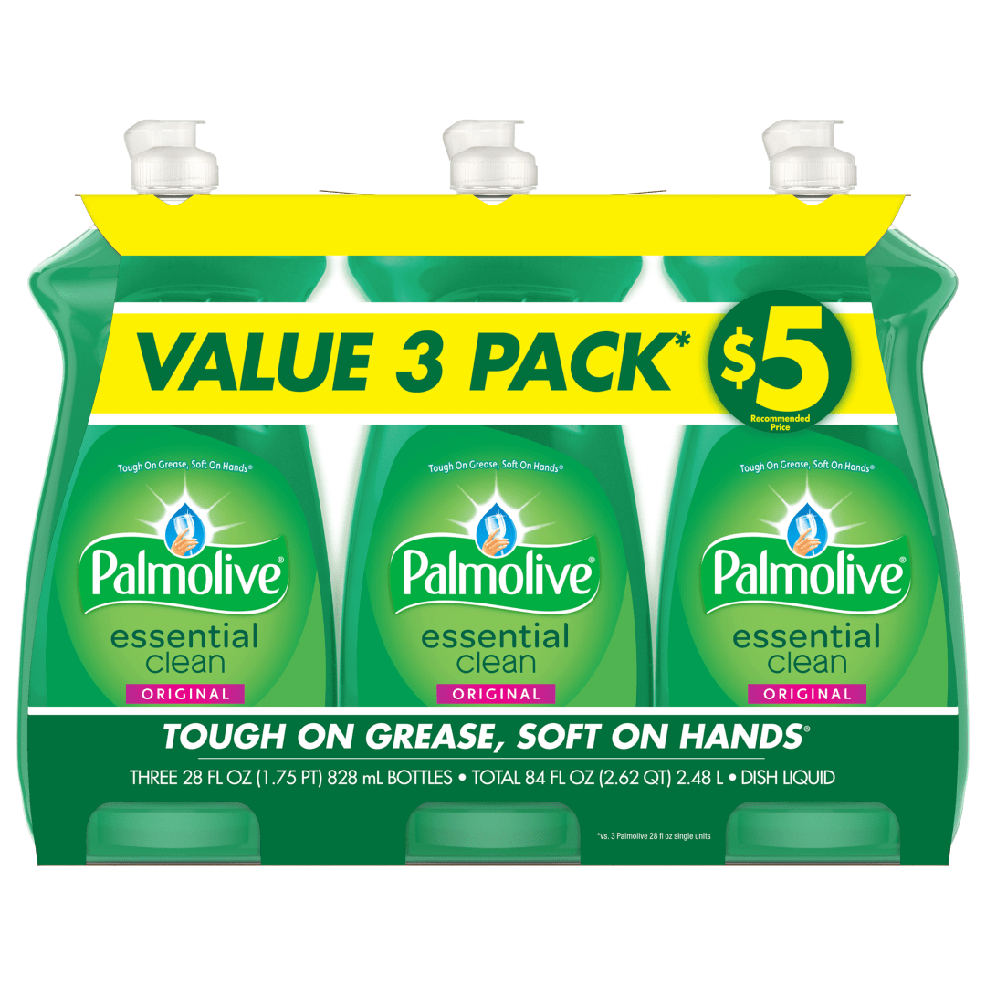 Palmolive Liquid Dish Soap Essential Clean, Original - 28 Fluid Ounce (3 Pack)