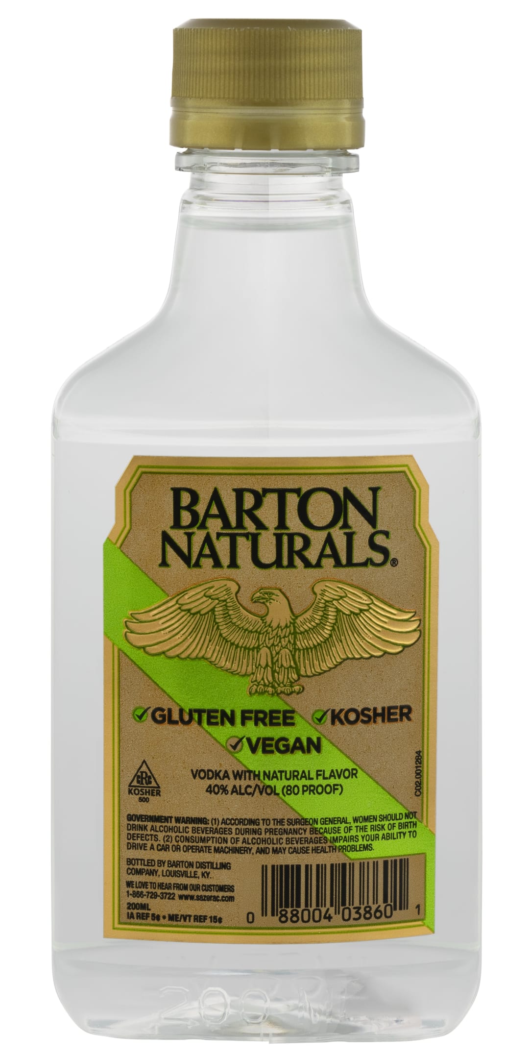 Barton Natural Vodka 200ml Plastic Bottle 80 Proof