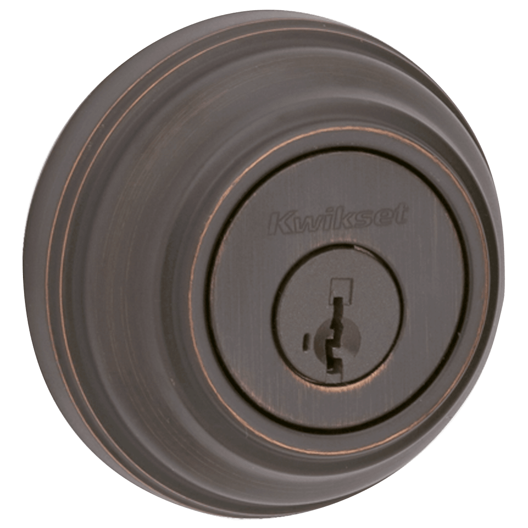 980 Deadbolt, Keyed One Side, featuring SmartKey Security™ in Venetian Bronze