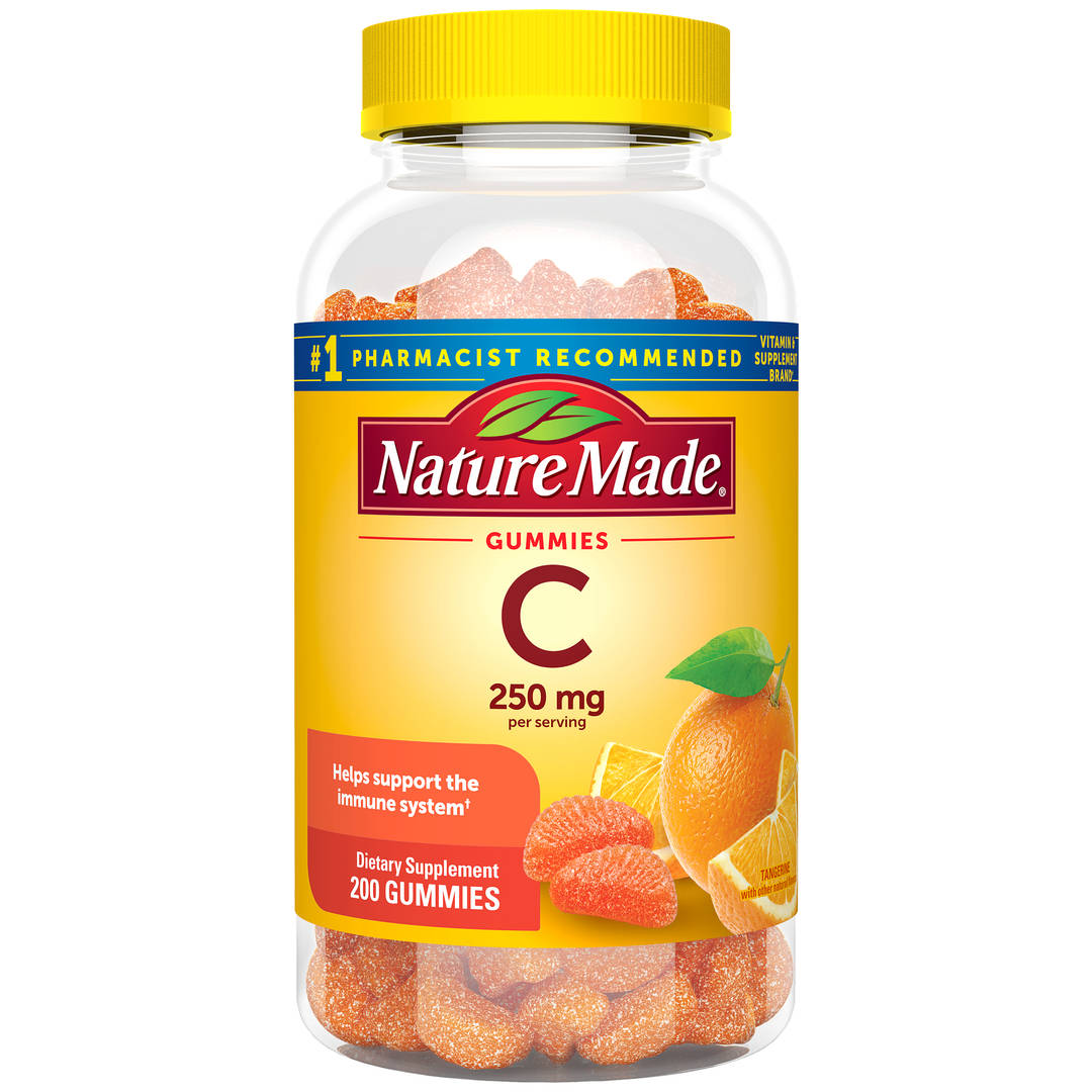 Nature Made Vitamin C 250 mg per serving, Dietary Supplement for Immune Support, 200 Gummies, 100 Day Supply