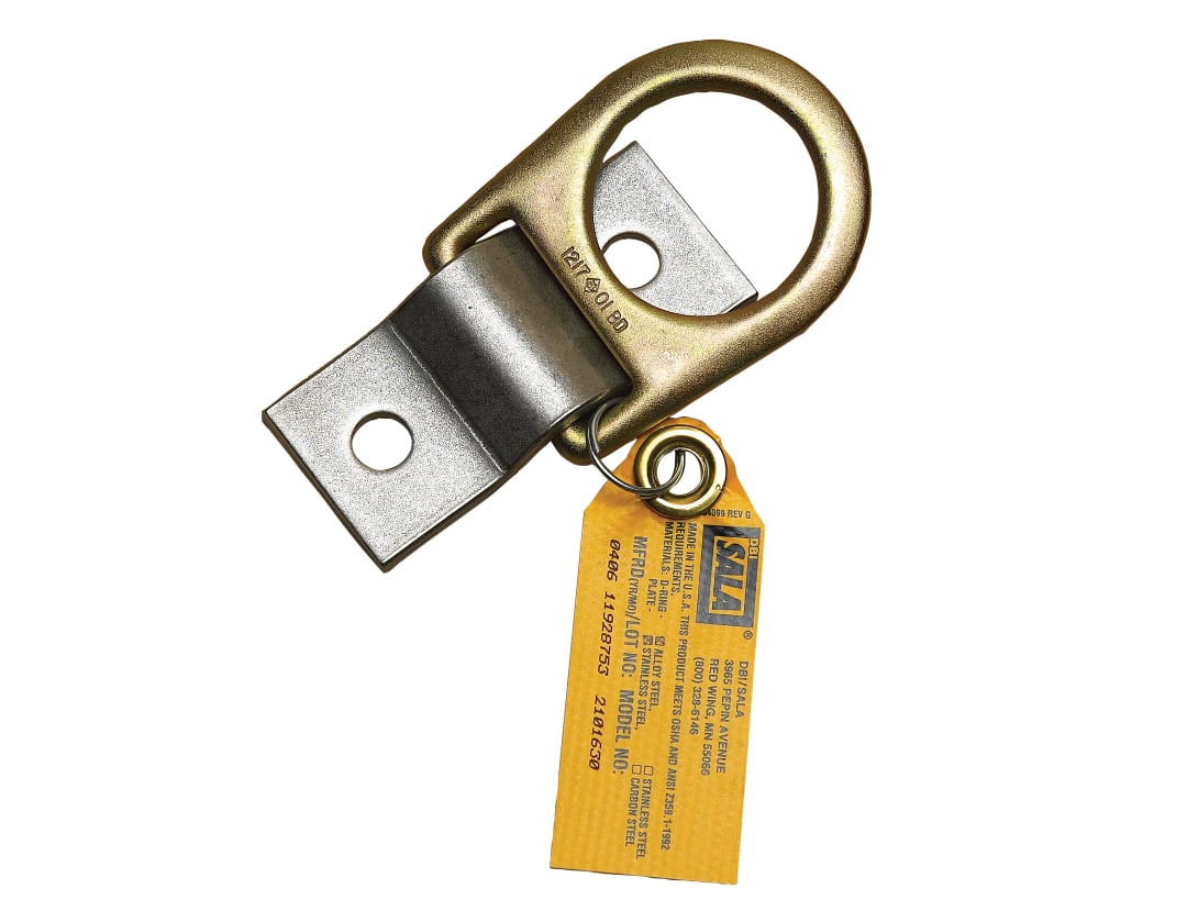 Placa de Ancoragem com Argola em D 3M™ DBI-SALA® - Amarela e Cinza, em Aço Zincado e Placa 304 de Aço Inoxidável