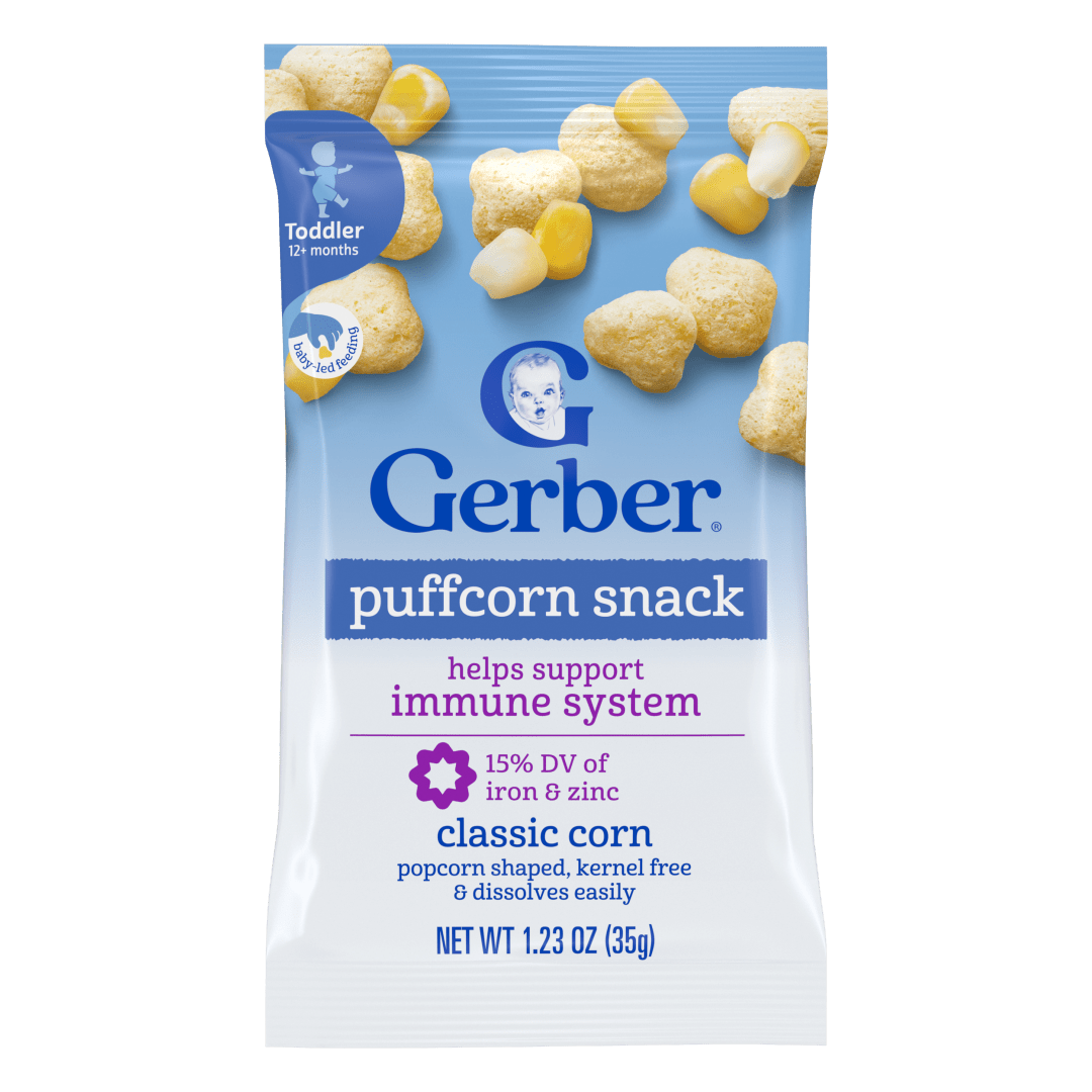 Gerber Toddler Snacks, Classic Corn Puffcorn Snack, Kernel Free, Toddler Food