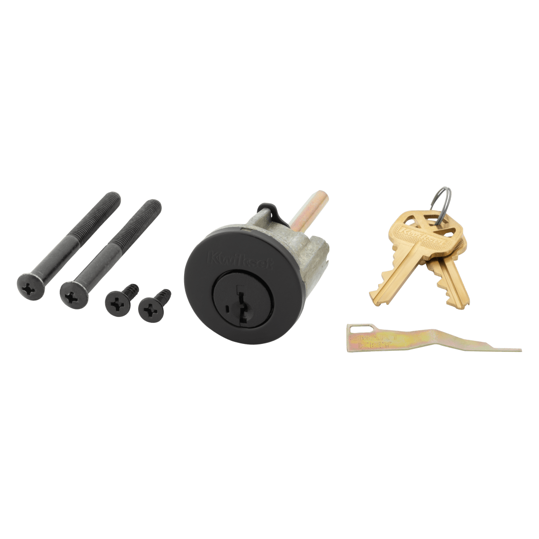 SmartKey Cylinder for Deadbolt in Matte Black Finish