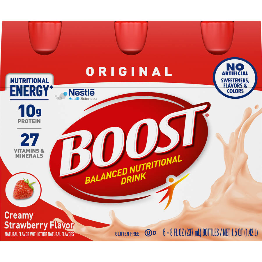BOOST Original Balanced Nutritional Drink Protein Shakes, Creamy Strawberry, 8 fl oz, 6 Pack