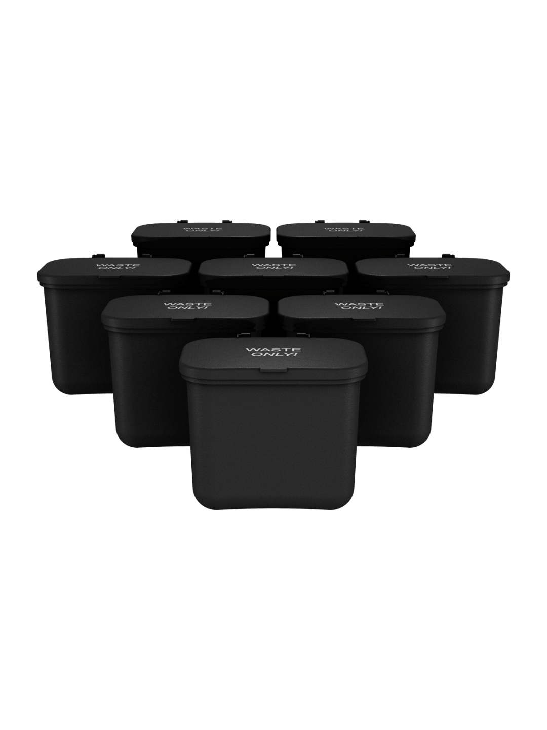  HANGING WASTE BASKET (8) - Single - Kit - Waste - Solid Lift - Black PCR