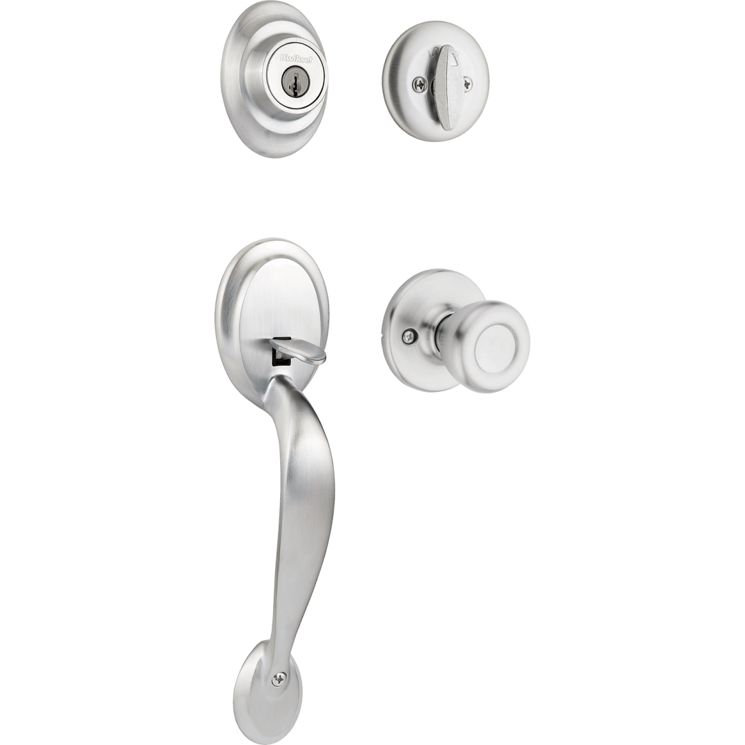Dakota Single Cylinder Handleset w/Tylo Knob featuring SmartKey Security™ in Satin Chrome