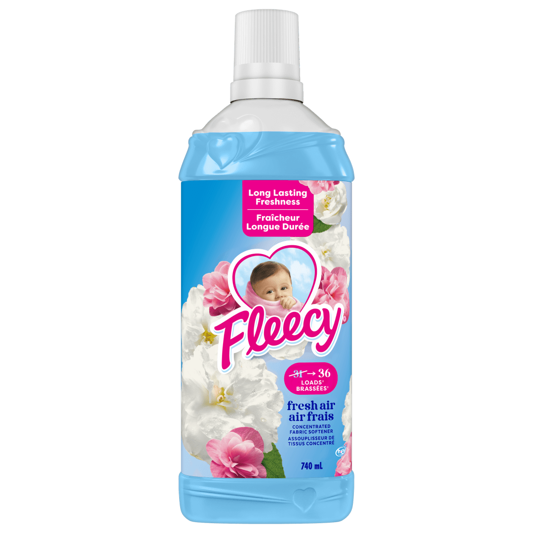 Assouplisseur de tissus liquide Fleecy, Air frais, 31 brassées, 740ml