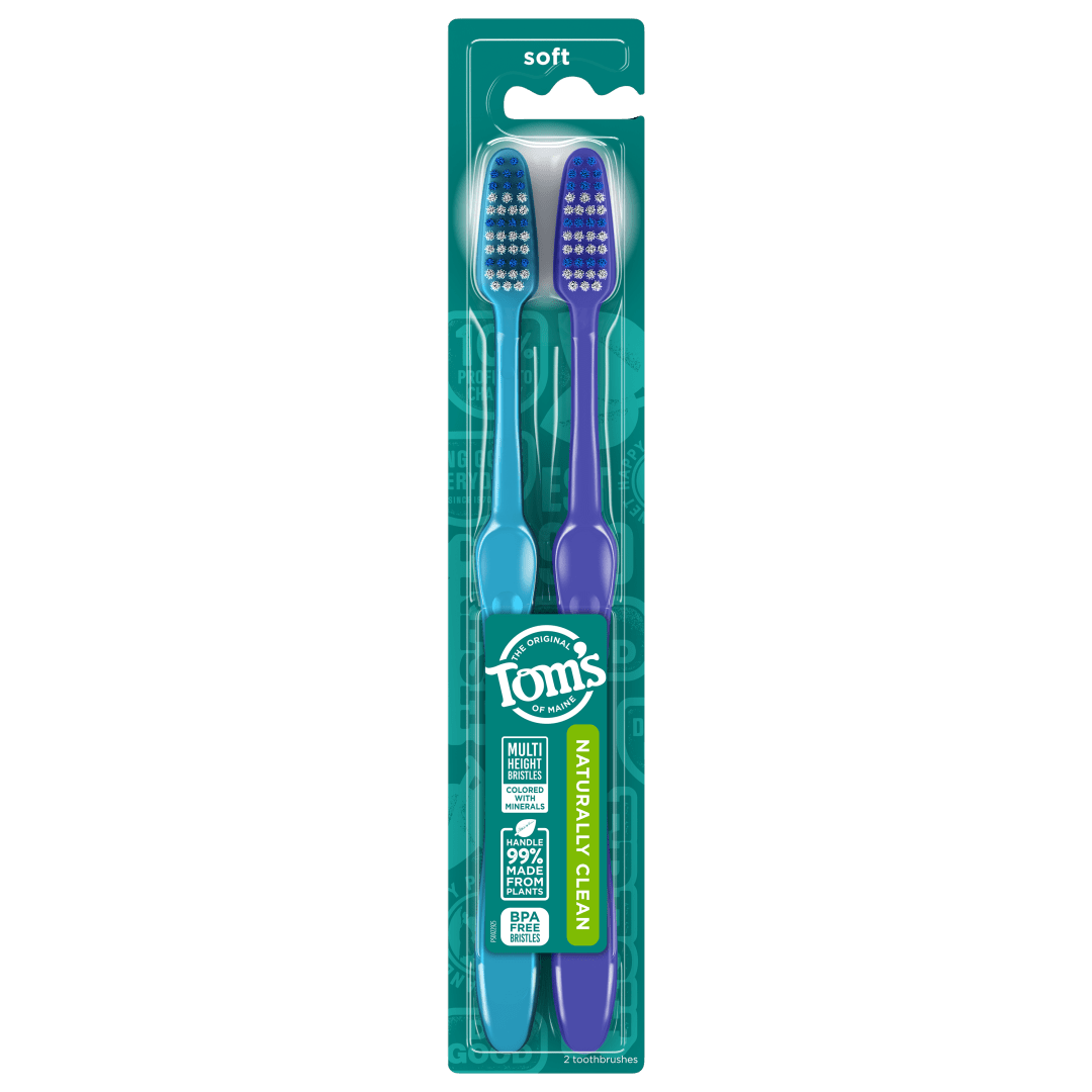 Tom's of Maine Naturally Clean Toothbrush, Soft, Twin Pack