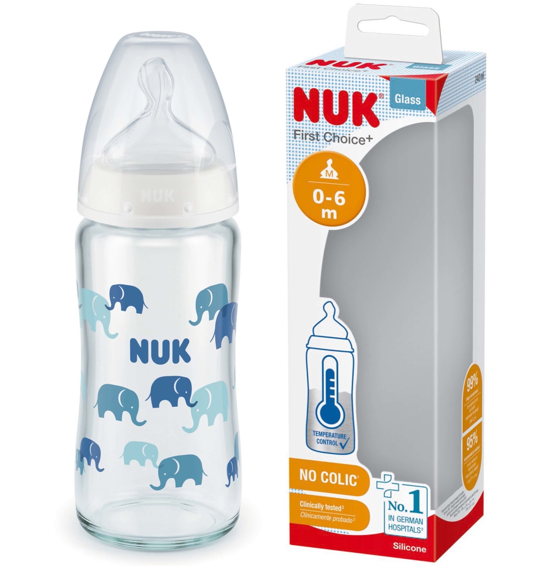 NUK BTL FC+ GLS 240ML 0-6M ELP