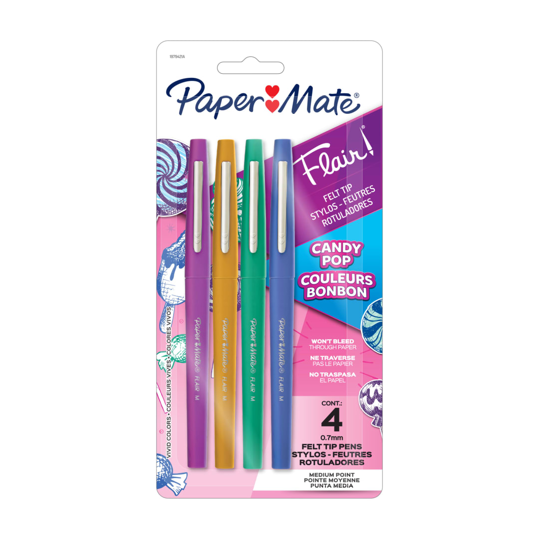 Paper Mate® InkJoy® Gel Pens, Candy Pop Colors, Medium (0.7mm) Point, Retractable, 4 Count
