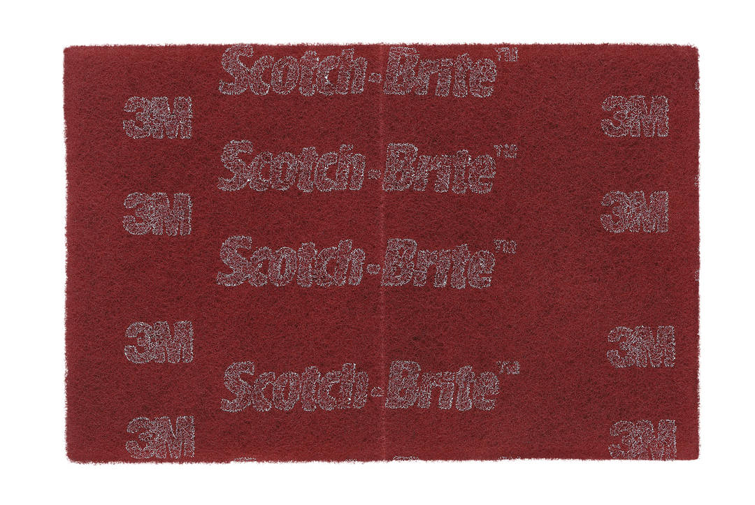 Folha de Acabamento Scotch-Brite™ – A Muito Fino, 152 x 229 mm, Vermelha