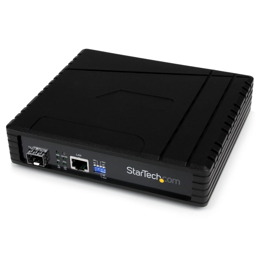 PoE Gigabit Ethernet Fiber Media Converter - SFP