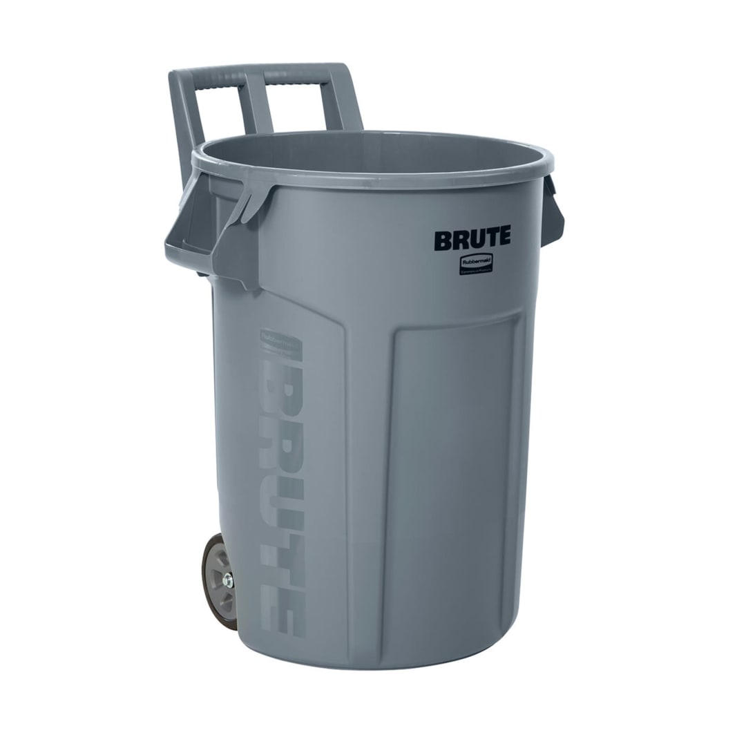 Rubbermaid Commercial Products Vented Wheeled BRUTE® Container, 32 Gal Gray