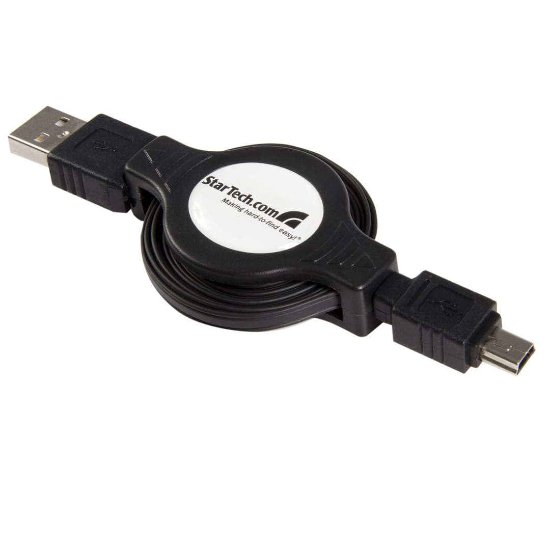 4 ft. USB 2.0 A-MiniB Retractable Cable M/M