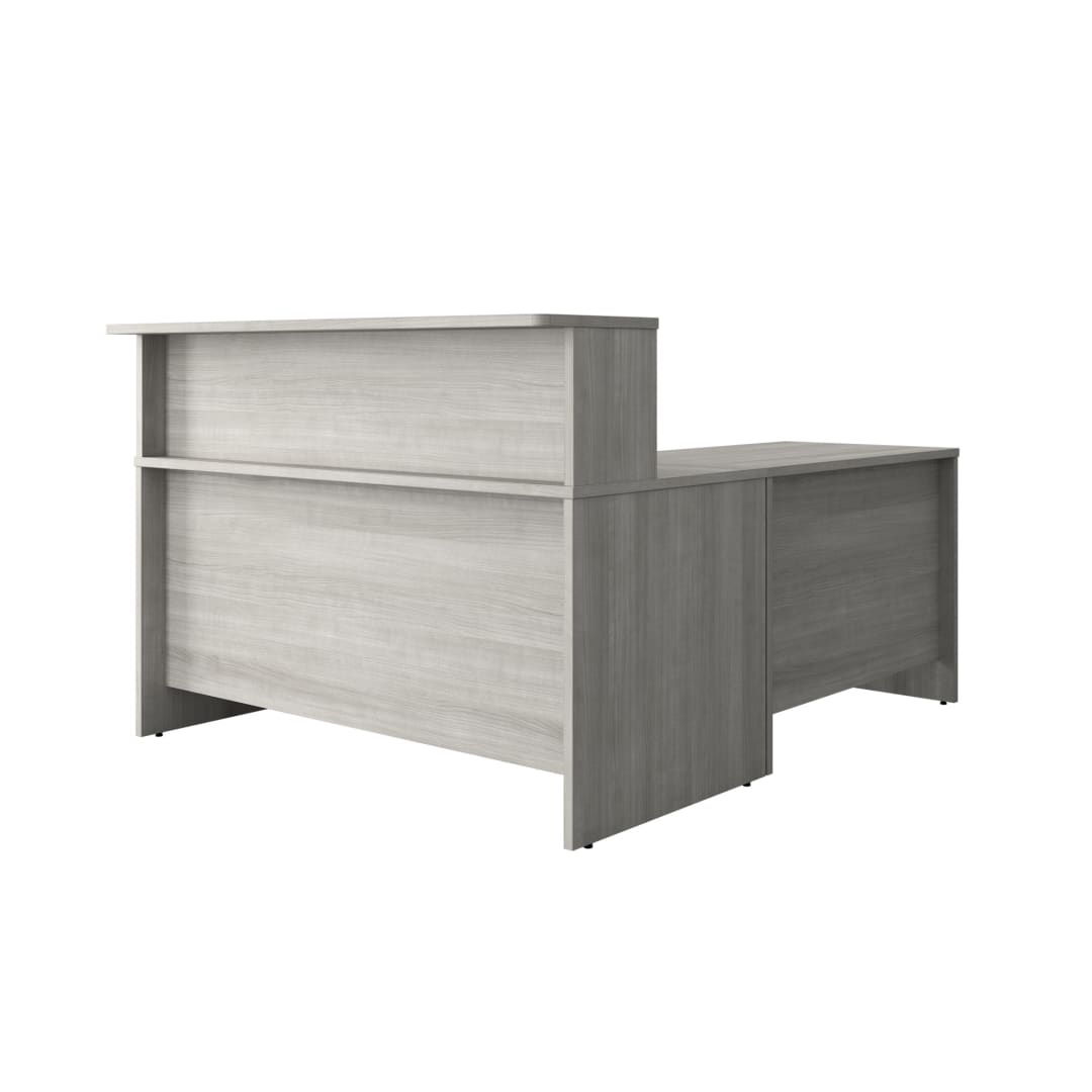 Cornerstone 59.5"W x 71"D Executive Reception L-Desk, Slate Gray