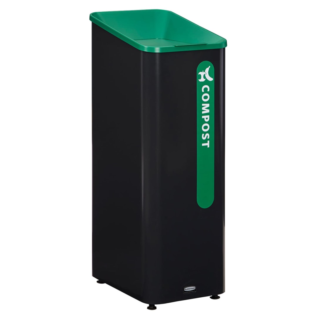 Rubbermaid Commercial Products Sustain 15 Gal Compost Trash Can, Green