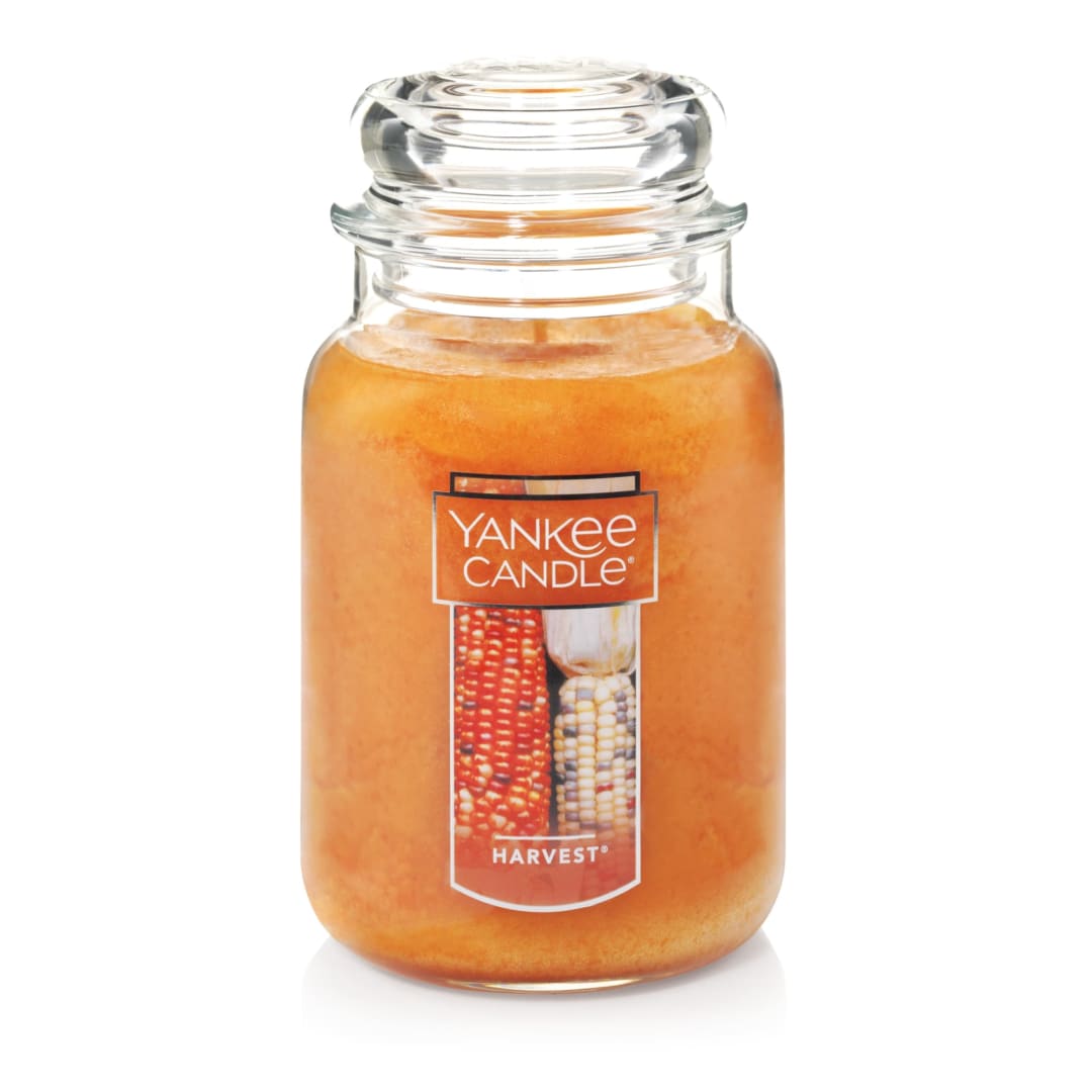 Yankee Candle® Harvest Scented Classic 22oz Large Jar Single Wick Aromatherapy Candle Over 110 Hours of Burn Time Apothecary Jar Fall Scented for Home