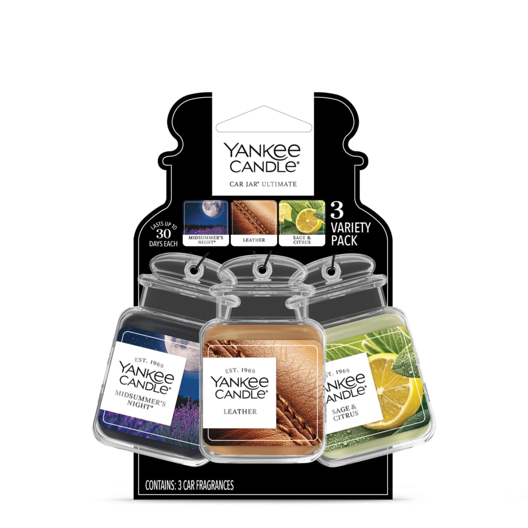 Yankee Candle Variety Pack, Car Jar® Ultimate (3-pk.) with up to Enjoy up to 30 Days of Continuous Fragrance Each