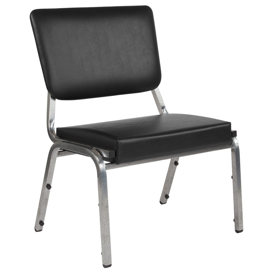 HERCULES Series 1000 lb. Rated Black Antimicrobial Vinyl Bariatric Medical Reception Chair with 3/4 Panel Back