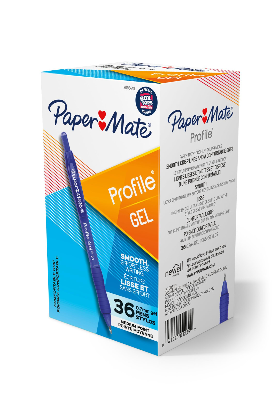 Paper Mate® Gel Pen, Profile Retractable Pen, 0.7mm, Blue, 36 Count