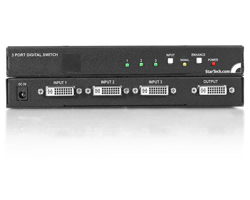 3x1 HDCP Compliant DVI Switcher w/Remote Control