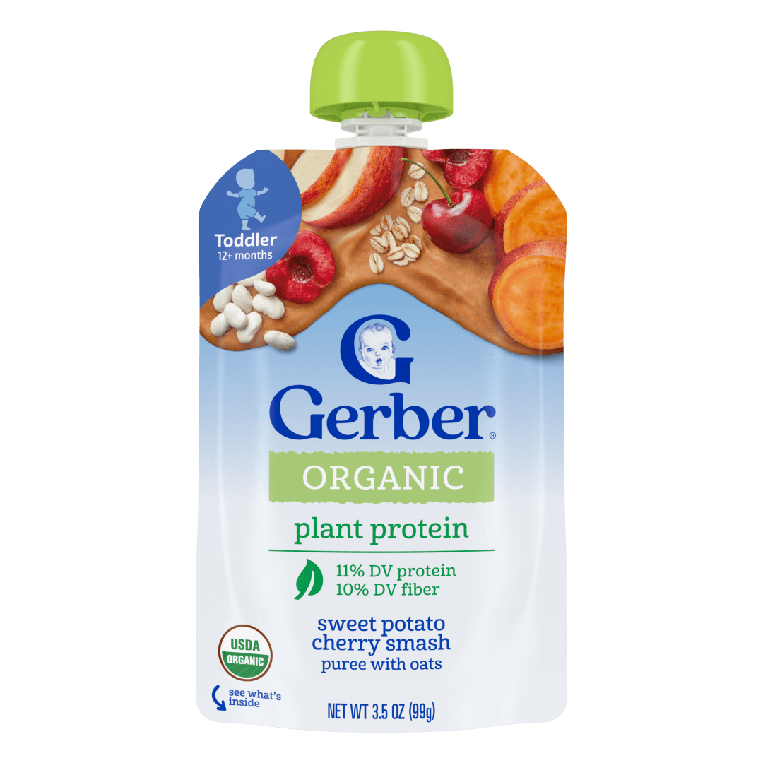 Gerber Toddler Food, Organic Sweet Potato Cherry Smash Puree Pouch