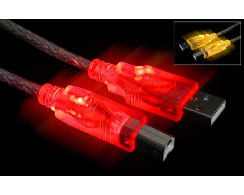 6' Red - Yellow Lava Lamp LED USB 2.0 Cable A-B M/M