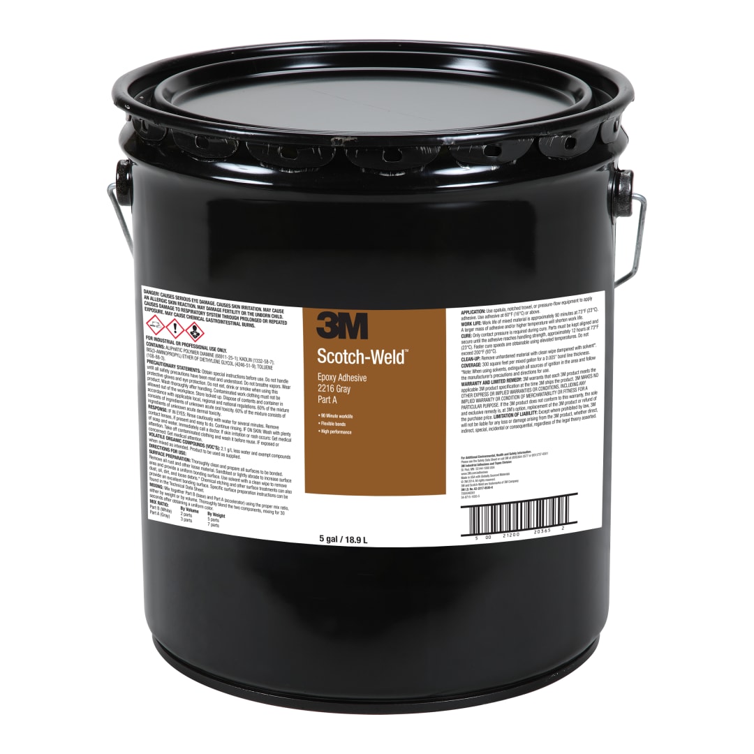3M™ Scotch-Weld™ 2-Komponenten-Konstruktionsklebstoff auf Epoxidharzbasis 2216, Grau, Teil A, 20 L