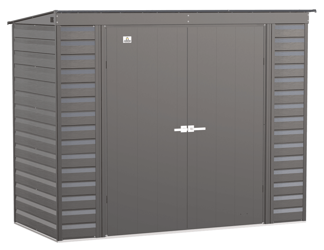 Arrow Select 8 x 4 x 6 ft Charcoal Steel Storage Shed